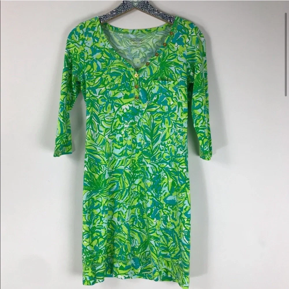 Lilly Pulitzer Palmetto Dress Green Parrot Sz S - Picture 3 of 8
